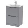 Picture of Neutral Lunar 600mm Floor Standing 2 Drawer Vanity & Ceramic Basin