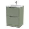 Picture of Neutral Lunar 600mm Floor Standing 2 Drawer Vanity & Ceramic Basin