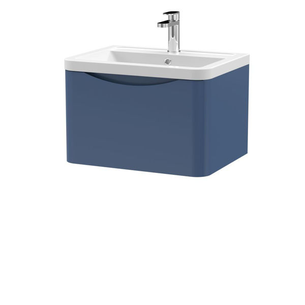 Picture of Neutral Lunar 600mm Wall Hung 1 Drawer Vanity & Ceramic Basin