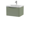 Picture of Neutral Lunar 600mm Wall Hung 1 Drawer Vanity & Ceramic Basin