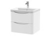 Picture of Neutral Lunar 600mm Wall Hung 2 Drawer Vanity & Ceramic Basin