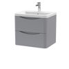 Picture of Neutral Lunar 600mm Wall Hung 2 Drawer Vanity & Ceramic Basin