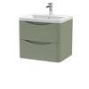 Picture of Neutral Lunar 600mm Wall Hung 2 Drawer Vanity & Ceramic Basin