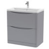 Picture of Neutral Lunar 800mm Floor Standing 2 Drawer Vanity & Ceramic Basin