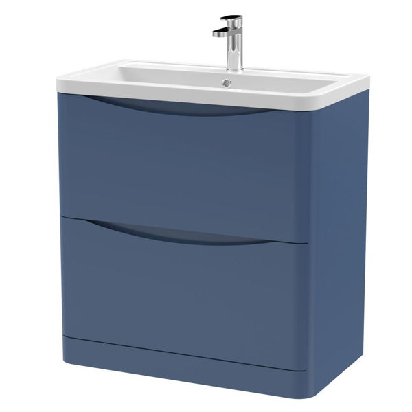 Picture of Neutral Lunar 800mm Floor Standing 2 Drawer Vanity & Ceramic Basin