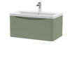 Picture of Neutral Lunar 800mm Wall Hung 1 Drawer Vanity & Ceramic Basin