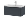 Picture of Neutral Lunar 800mm Wall Hung 1 Drawer Vanity & Ceramic Basin