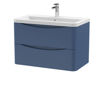 Picture of Neutral Lunar 800mm Wall Hung 2 Drawer Vanity & Ceramic Basin