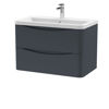 Picture of Neutral Lunar 800mm Wall Hung 2 Drawer Vanity & Ceramic Basin