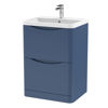 Picture of Neutral Lunar 600mm Floor Standing 2 Drawer Vanity & Polymarble Basin