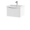 Picture of Neutral Lunar 600mm Wall Hung 1 Drawer Vanity & Polymarble Basin