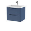 Picture of Neutral Lunar 600mm Wall Hung 2 Drawer Vanity & Polymarble Basin