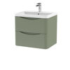 Picture of Neutral Lunar 600mm Wall Hung 2 Drawer Vanity & Polymarble Basin