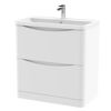 Picture of Neutral Lunar 800mm Floor Standing 2 Drawer Vanity & Polymarble Basin