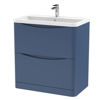 Picture of Neutral Lunar 800mm Floor Standing 2 Drawer Vanity & Polymarble Basin