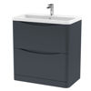 Picture of Neutral Lunar 800mm Floor Standing 2 Drawer Vanity & Polymarble Basin