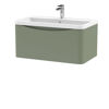 Picture of Neutral Lunar 800mm Wall Hung 1 Drawer Vanity & Polymarble Basin