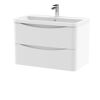 Picture of Neutral Lunar 800mm Wall Hung 2 Drawer Vanity & Polymarble Basin