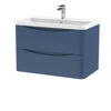 Picture of Neutral Lunar 800mm Wall Hung 2 Drawer Vanity & Polymarble Basin