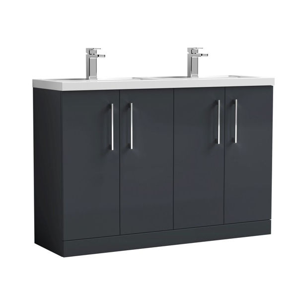 Picture of Nuie Arno 1200mm Floor Standing 4 Door Vanity & Double Basin 1