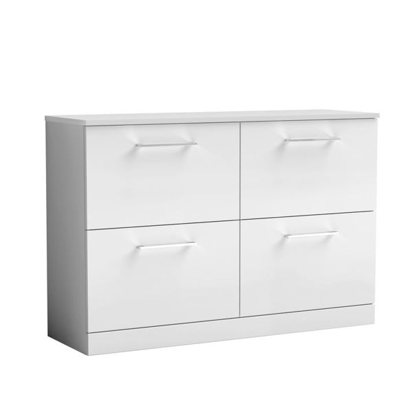 Picture of Nuie Arno 1200mm Floor Standing 4 Drawer Vanity & Worktop