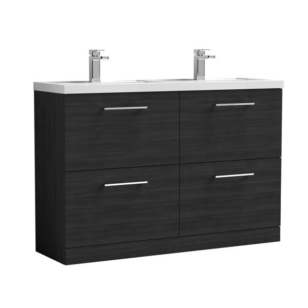 Picture of Nuie Arno 1200mm Floor Standing 4 Drawer Vanity & Double Basin 1