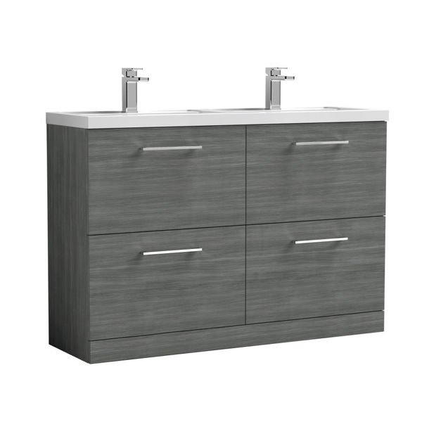 Picture of Nuie Arno 1200mm Floor Standing 4 Drawer Vanity & Double Basin 1