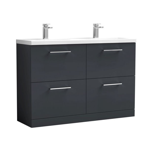 Picture of Nuie Arno 1200mm Floor Standing 4 Drawer Vanity & Double Basin 2