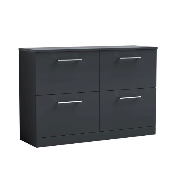 Picture of Nuie Arno 1200mm Floor Standing 4 Drawer Vanity & Worktop