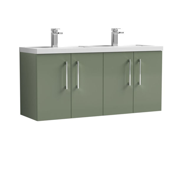 Picture of Nuie Arno 1200mm Wall Hung 4 Door Vanity & Double Basin