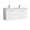 Picture of Nuie Arno 1200mm Wall Hung 4 Drawer Vanity & Double Basin