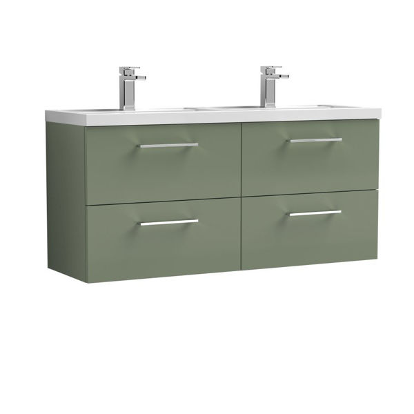 Picture of Nuie Arno 1200mm Wall Hung 4 Drawer Vanity & Double Basin