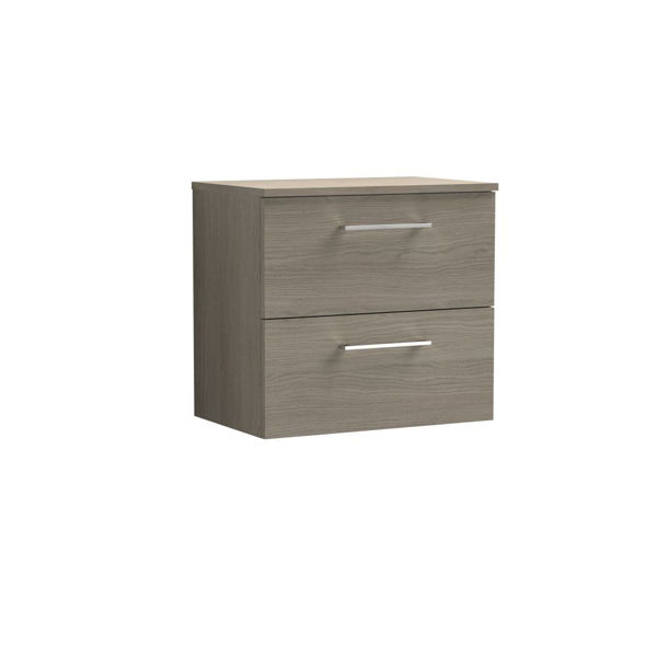 Picture of Nuie Arno 600mm Wall Hung 2 Drawer Vanity & Worktop