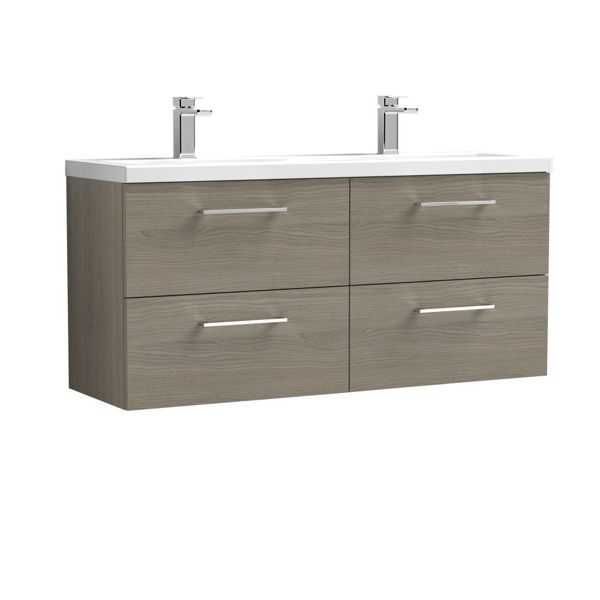 Picture of Nuie Arno 1200mm Wall Hung 4 Drawer Vanity & Double Basin