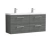 Picture of Nuie Arno 1200mm Wall Hung 4 Drawer Vanity & Double Basin