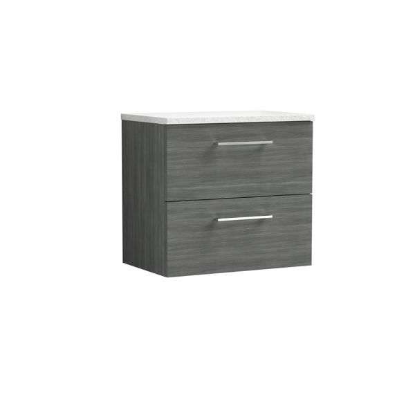 Picture of Nuie Arno 600mm Wall Hung 2 Drawer Vanity & Laminate Top