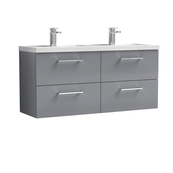 Picture of Nuie Arno 1200mm Wall Hung 4 Drawer Vanity & Double Basin