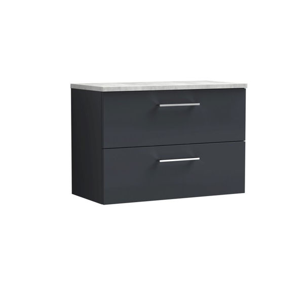 Picture of Nuie Arno 800mm Wall Hung 2 Drawer Vanity & Laminate Top