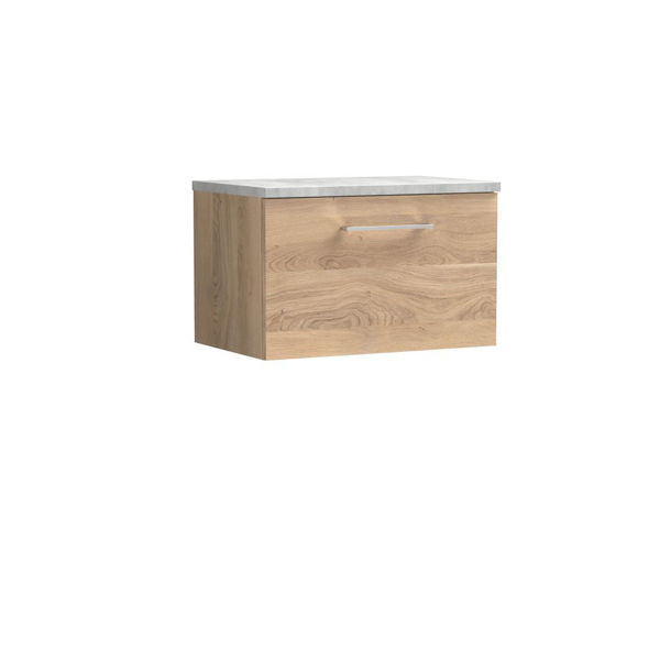 Picture of Nuie Arno 600mm Wall Hung 1-Drawer Vanity & Laminate Worktop