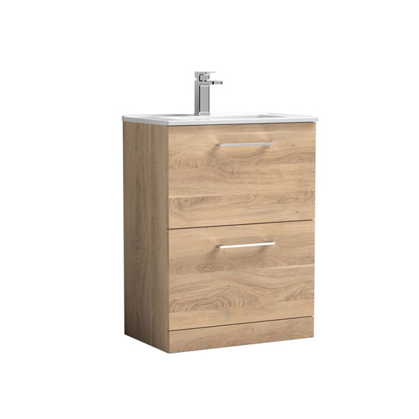 Picture of Nuie Arno 600mm Floor Standing 2-Drawer Vanity & Basin 2