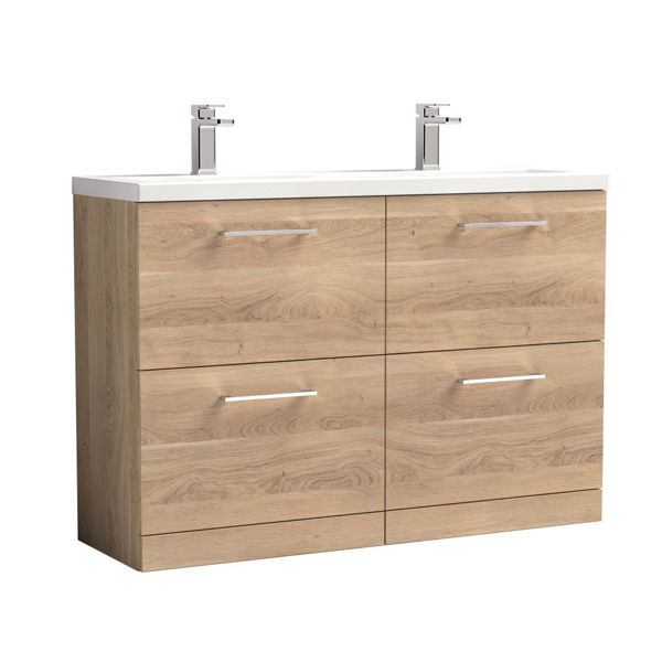 Picture of Nuie Arno 1200mm Floor Standing 4-Drawer Vanity & Double Basin