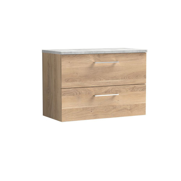 Picture of Nuie Arno 800mm Wall Hung 2-Drawer Vanity & Laminate Worktop