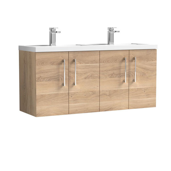 Picture of Nuie Arno 1200mm Wall Hung 4-Door Vanity & Double Basin