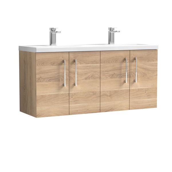 Picture of Nuie Arno 1200mm Wall Hung 4-Door Vanity & Double Basin