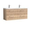 Picture of Nuie Arno 1200mm Wall Hung 4-Drawer Vanity & Double Basin