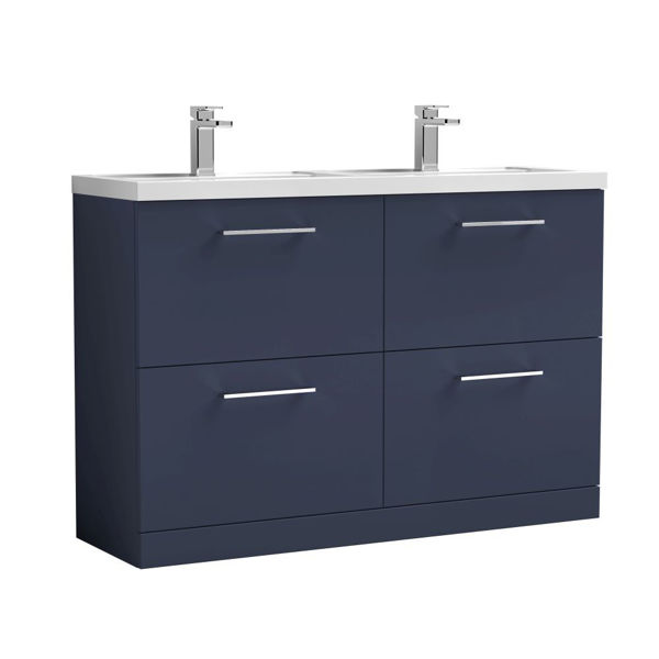 Picture of Nuie Arno 1200mm Floor Standing 4-Drawer Vanity & Double Basin