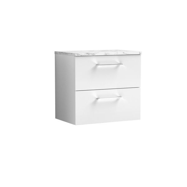 Picture of Nuie Arno 600mm Wall Hung 2-Drawer Vanity & Laminate Worktop