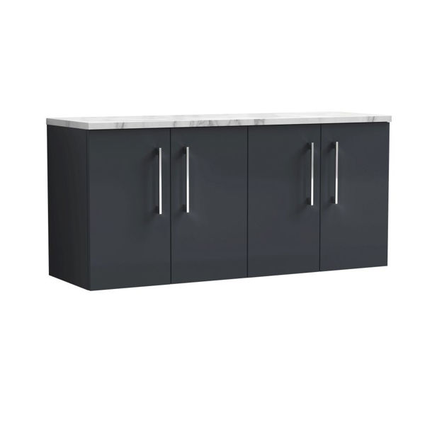 Picture of Nuie Arno 1200mm Wall Hung 4-Door Vanity & Laminate Worktop