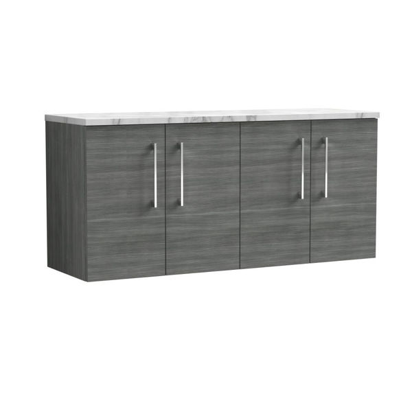 Picture of Nuie Arno 1200mm Wall Hung 4-Door Vanity & Laminate Worktop