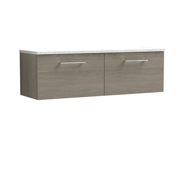 Picture of Nuie Arno 1200mm Wall Hung 2-Drawer Vanity & Laminate Worktop